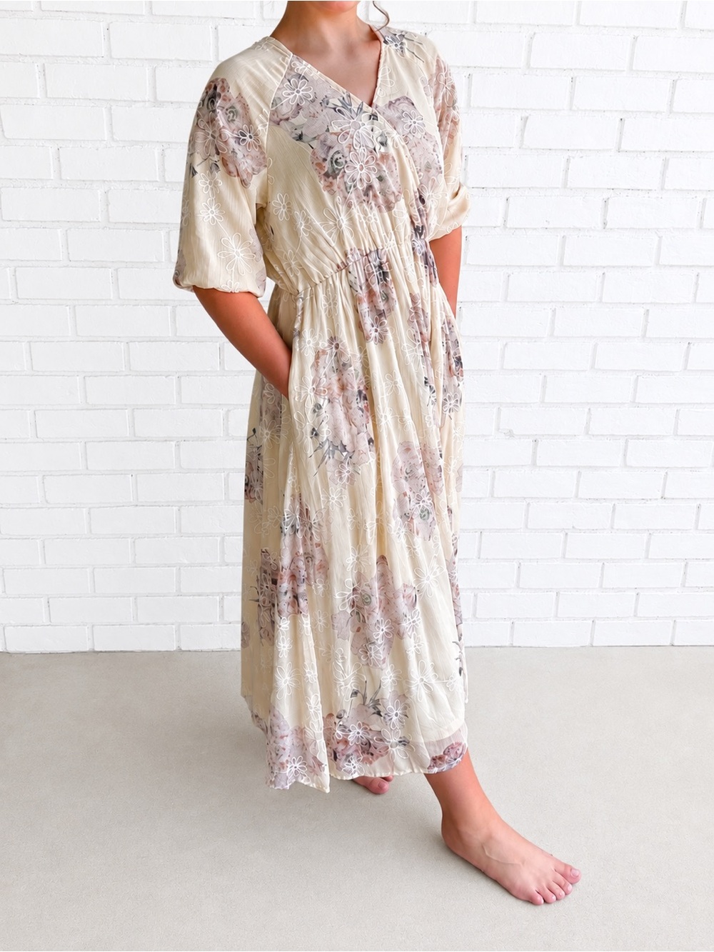 Piper and Scoot creamy butter floral dress